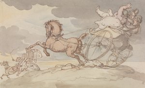 Dos carruajes en problemas de Thomas Rowlandson